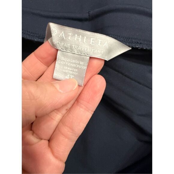 Athleta Blue Go Far Travel Venture Zip Pockets Jogger Pants Size 4T - Picture 5 of 7
